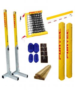 SCHELDE SPORTS Sistema red Pro Beach postes y anclajes madera