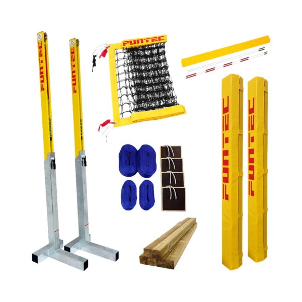 SCHELDE SPORTS Sistema red Pro Beach postes y anclajes madera