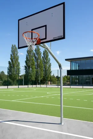 Canasta De Baloncesto Escolar Fija Al Pavimento Con Anclaje desmontable. Sportacro