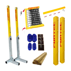 Sistema red pro beach postes y anclajes madera - Schelde