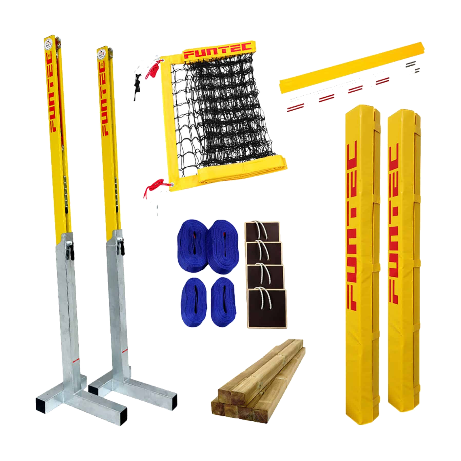 Sistema red pro beach postes y anclajes madera - Schelde