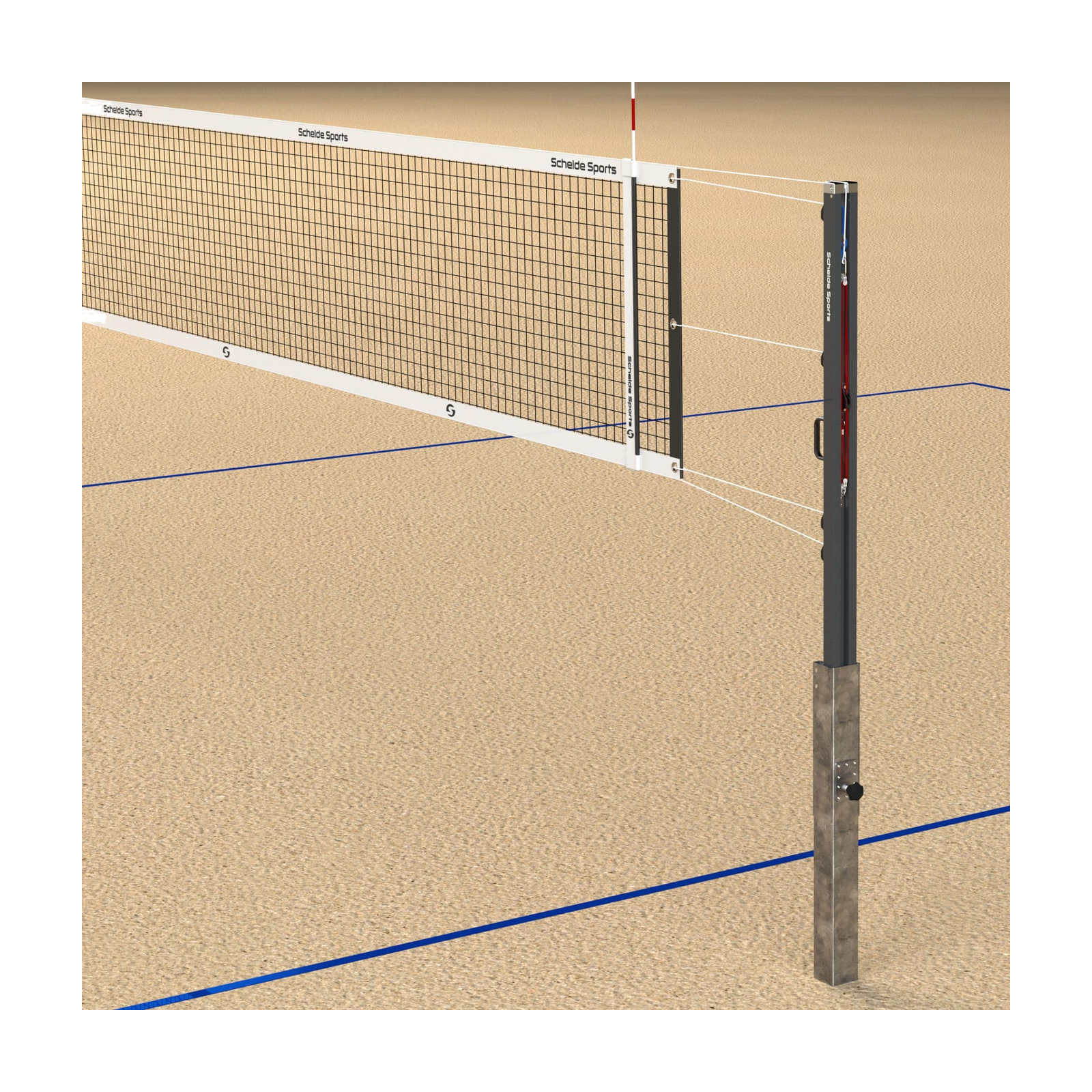 Sistema red multiusos vóley playa, tenis playa y footvolley - Schelde - Imagen 2