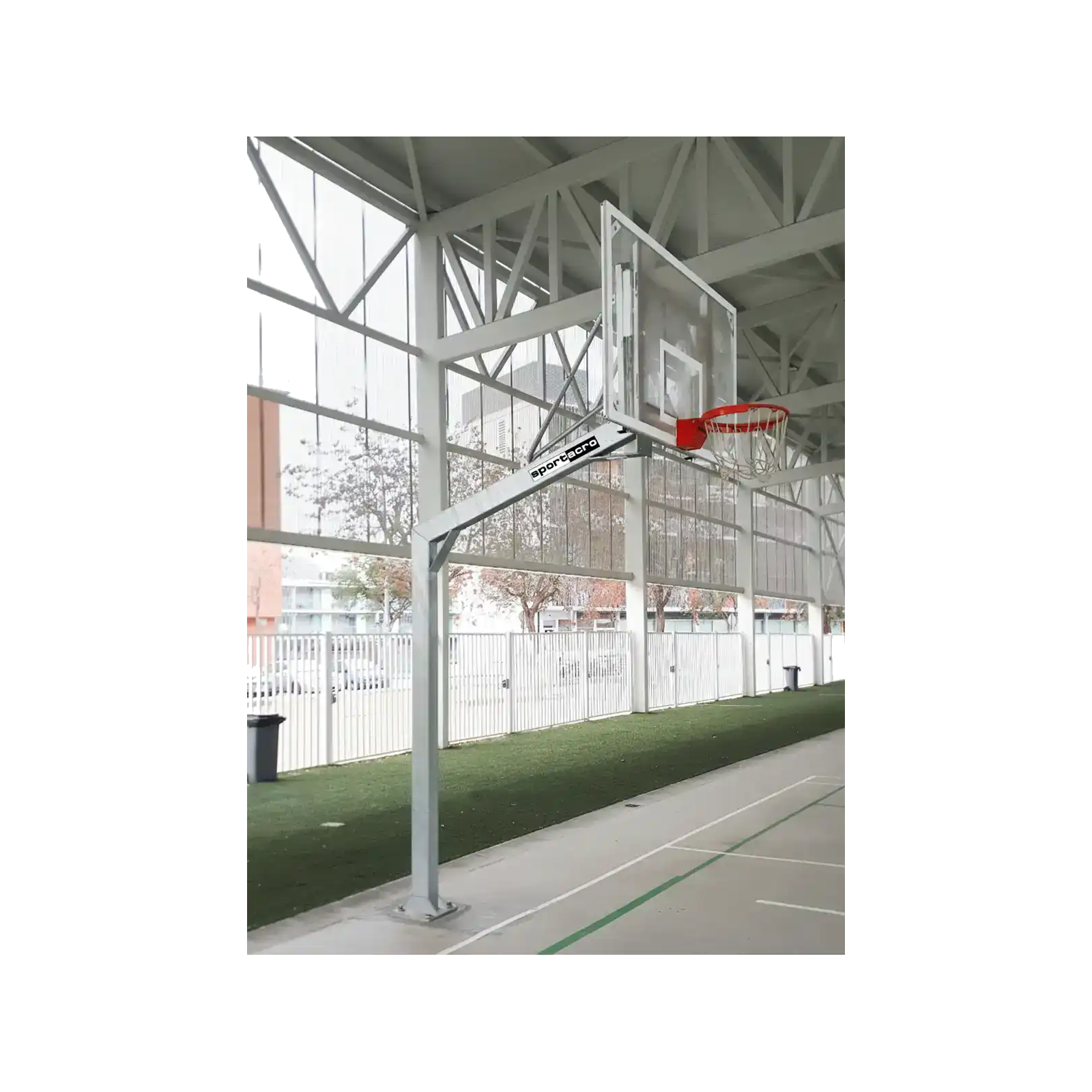 Canasta de baloncesto reglamentaria 100×150 fija tablero en metacrilato. anclaje desmontable - Sport Acro