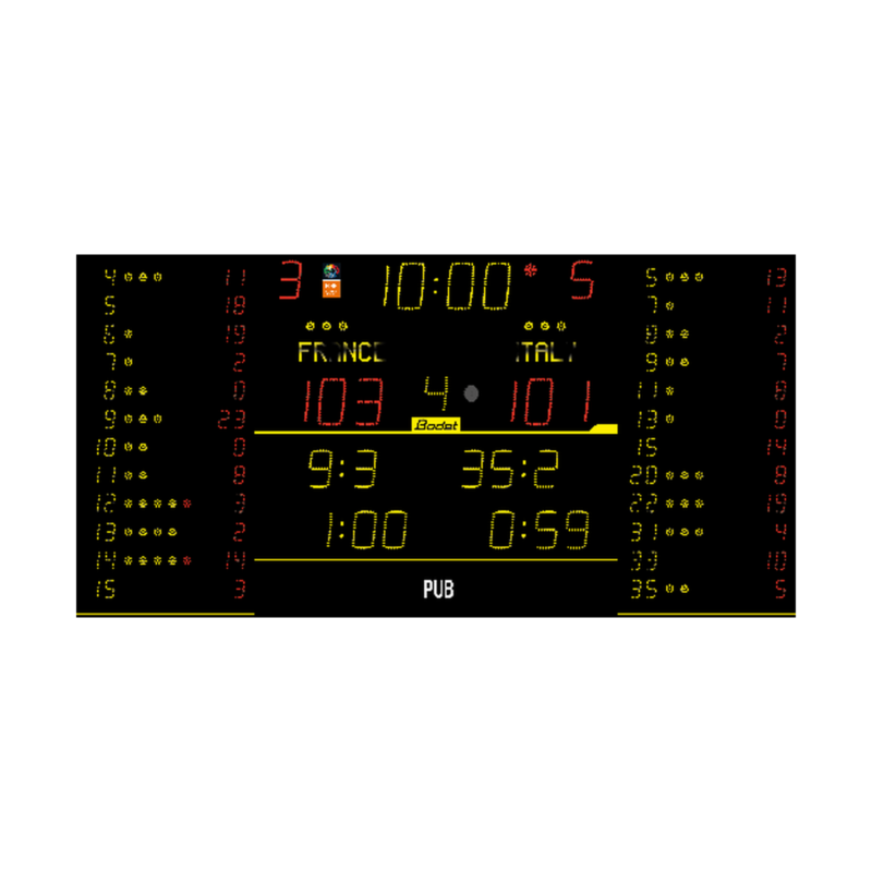 8NT325-FS10: marcador completo con estadísticas por jugador - Bodet
