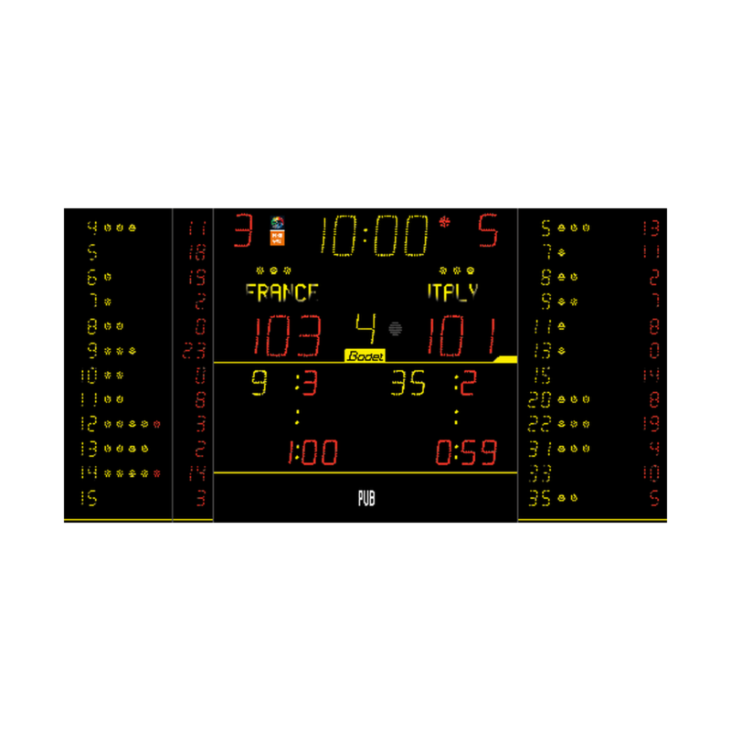 8T225-FS10: marcador con estadísticas por jugador - Bodet