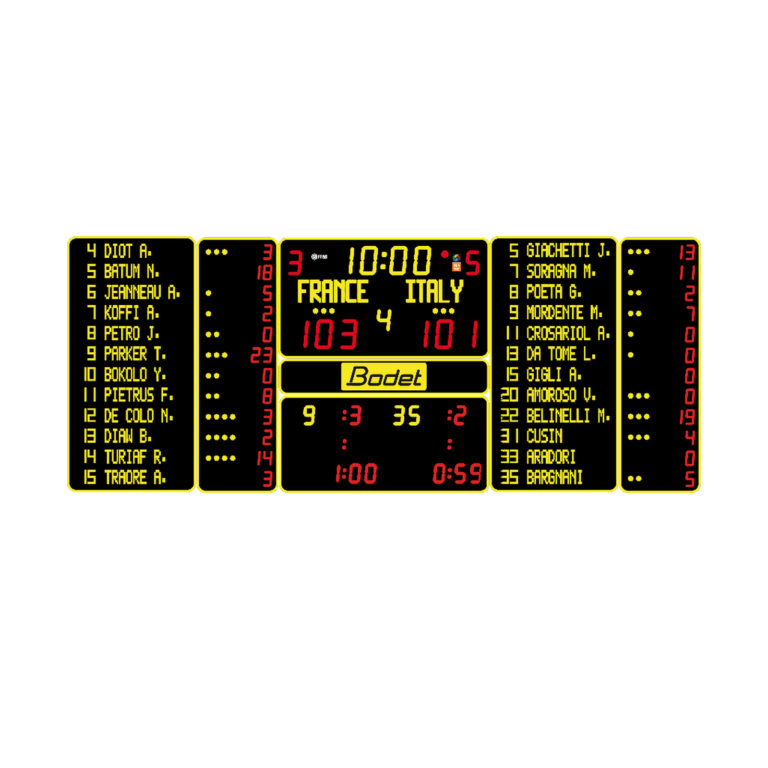 BT6730 alpha: marcador interior con nombres de jugadores - Bodet