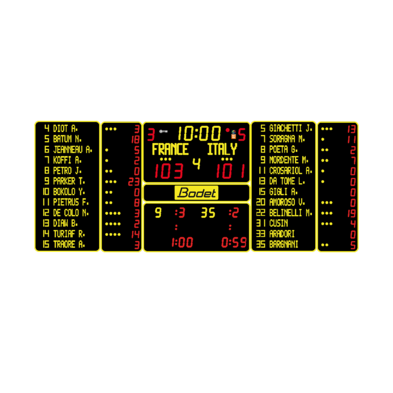 BT6730 alpha: marcador interior con nombres de jugadores - Bodet