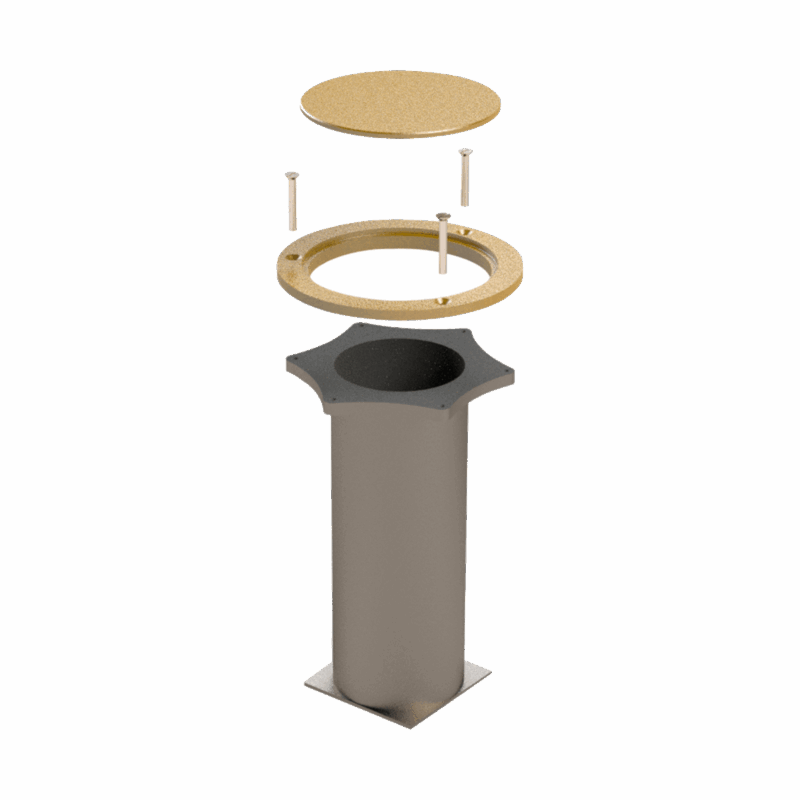 Casquillo con brida, anillo de latón y tapa ø 100 mm - Schelde